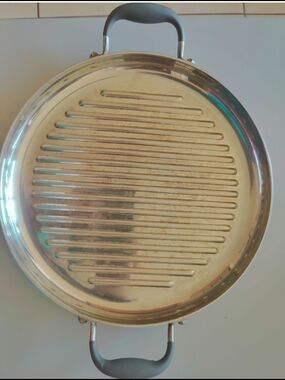 Stainless Steel Grill Pan with Dual Silicone Handles -12" 30 Royal Prestige